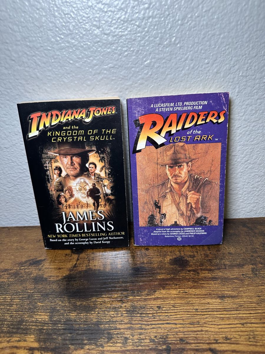 Indiana Jones Book Lot: Kingdom of the Crystal Skull & Raiders of the Lost Ark Novelizations