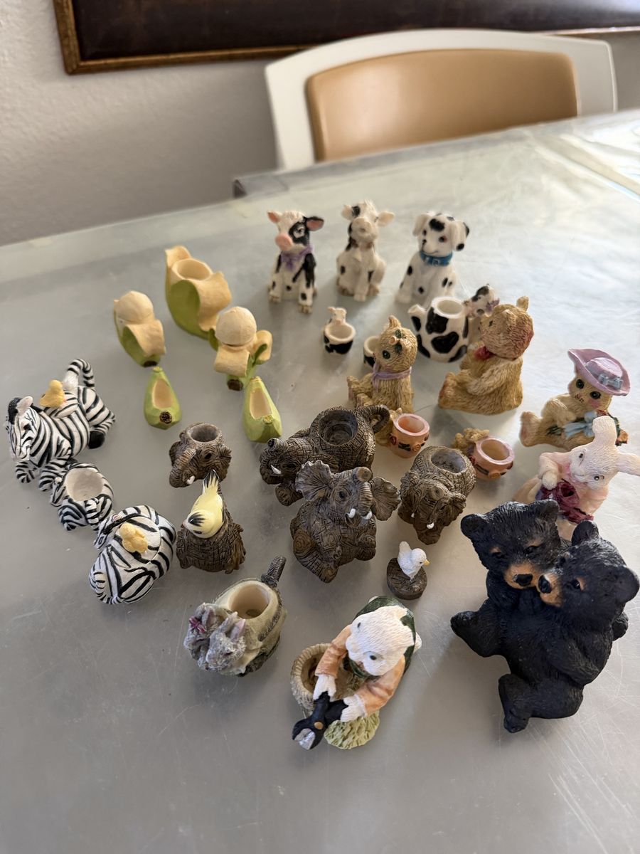 Assorted Miniature Animal Figurines Lot - Resin Collector Decor