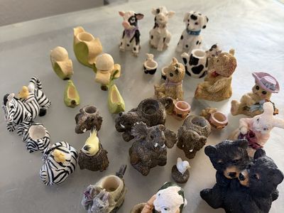 Assorted Miniature Animal Figurines Lot - Resin Collector Decor