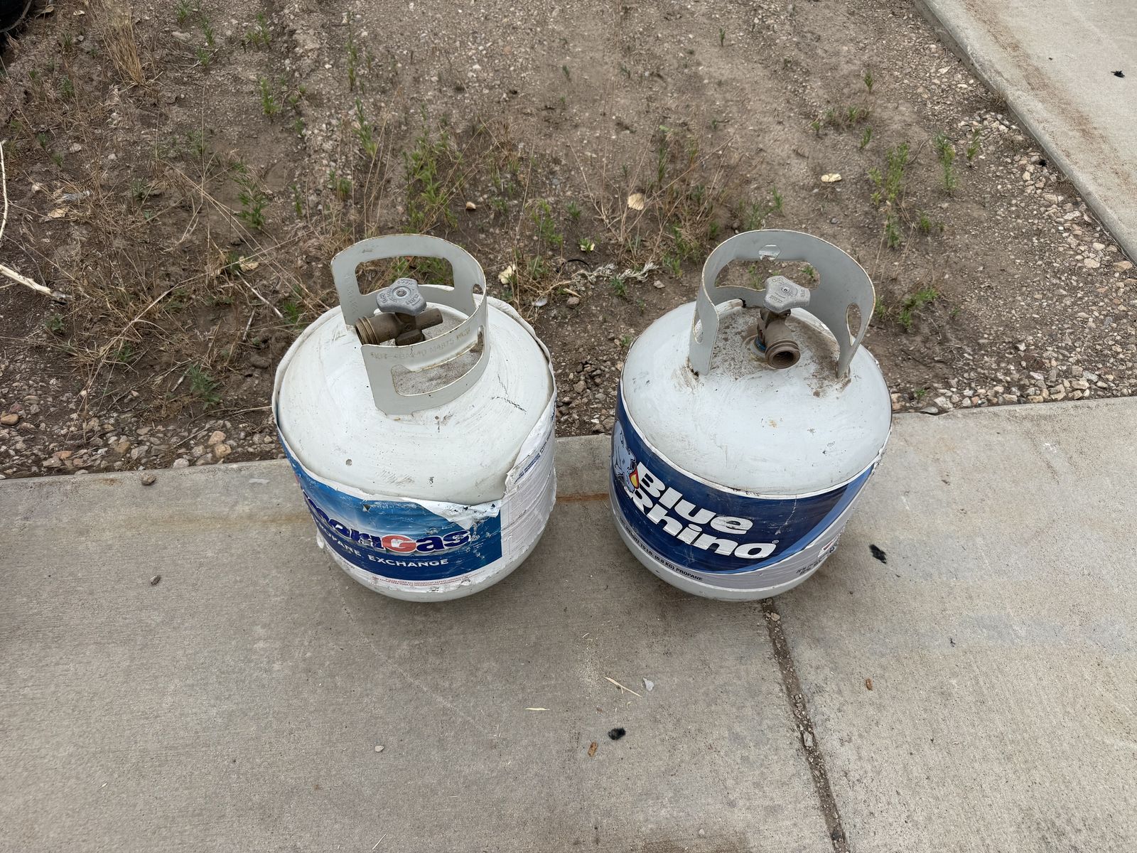Two Standard Propane Tanks – $50 for Both or $30 Each