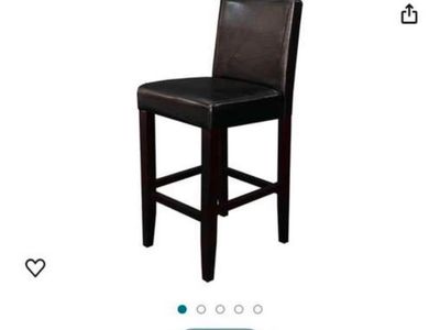 Villa Black Faux Leather Counter Stools (Set Of 2)