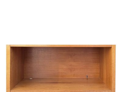 Vintage Mid-Century Style Teak Rolling Media Console TV Stand on Casters