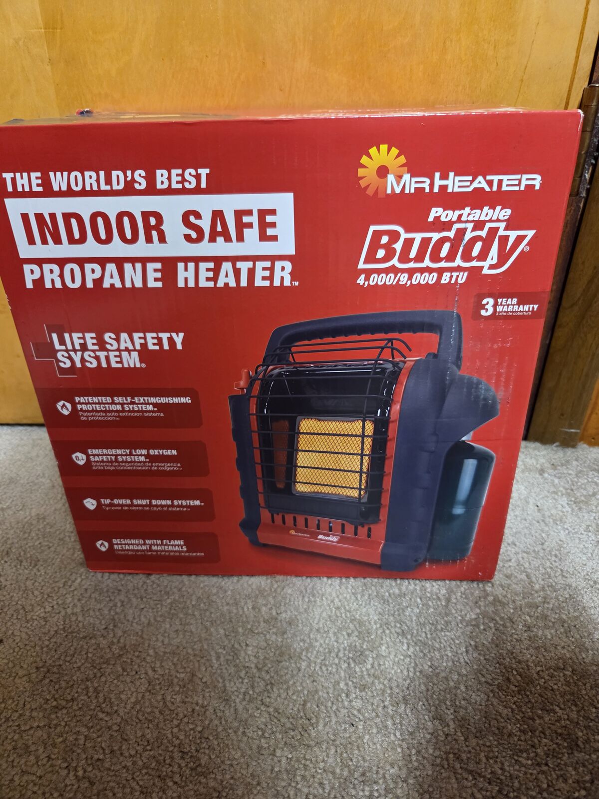 brand new Mr. Heater MH-F274800 Red Gas 3 Speed Swivel Garage Heater for 450 sq ft