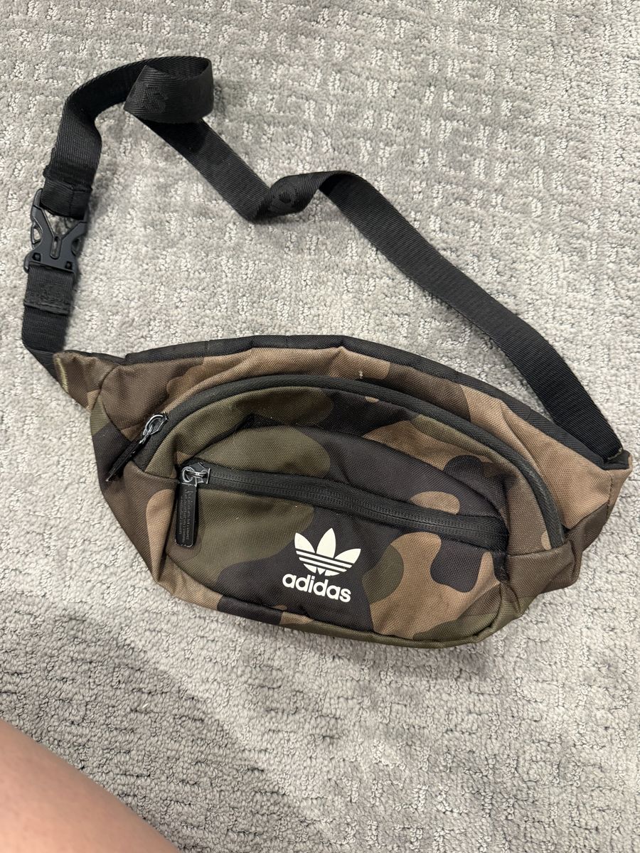 Adidas Camo Fanny Pack Waist Bag Adjustable Strap Outdoor Festival Travel Pouch