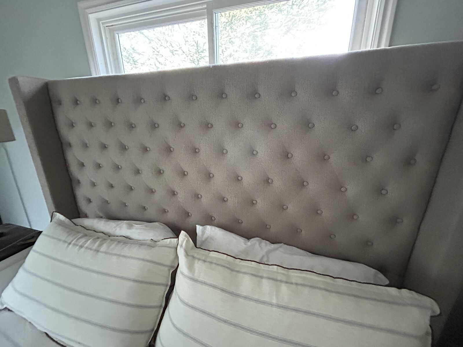 Upholstered king sized bed