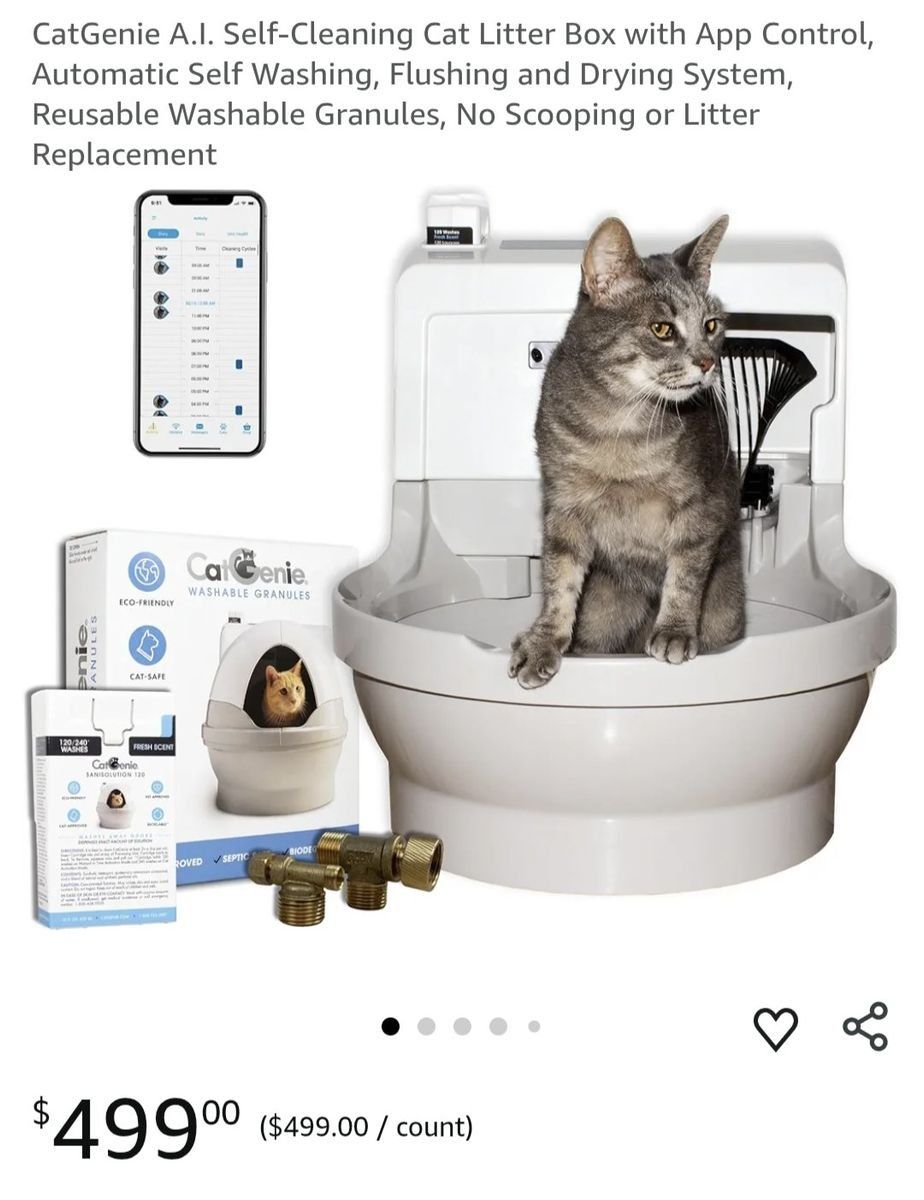 CatGenie A.I. Automatic Self-Cleaning Cat Litter Box System with App Control