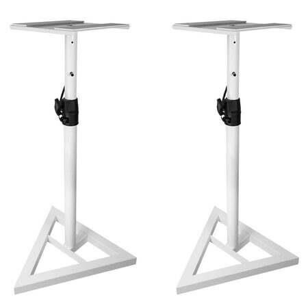 White Monitor Stands, Adjustable Height