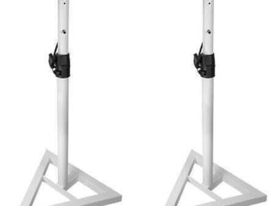 White Monitor Stands, Adjustable Height