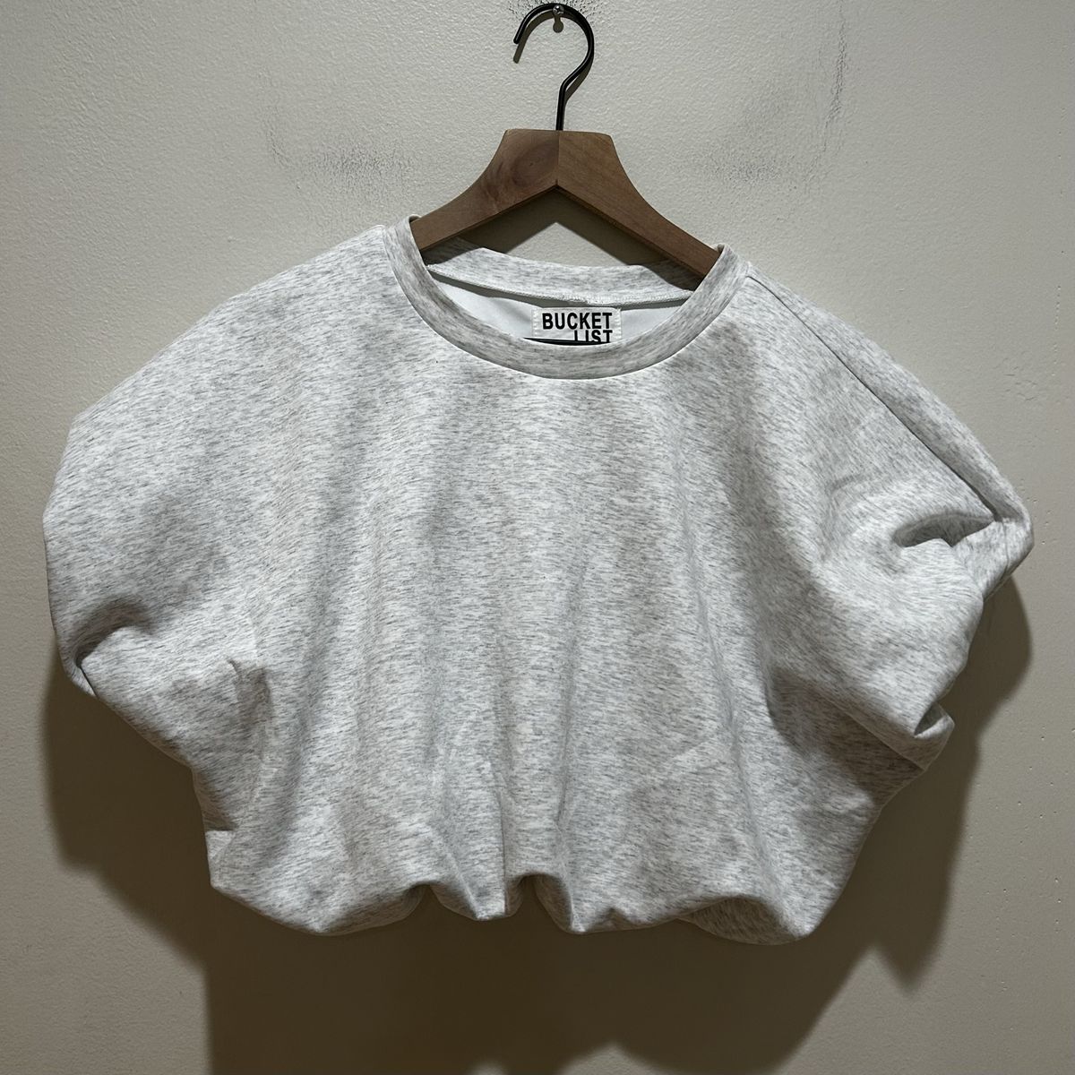 Bucket List Bubble Hem Terry Crop Sweatshirt Small