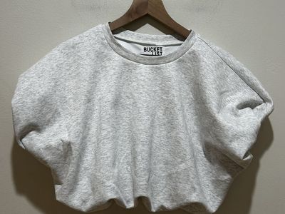 Bucket List Bubble Hem Terry Crop Sweatshirt Small
