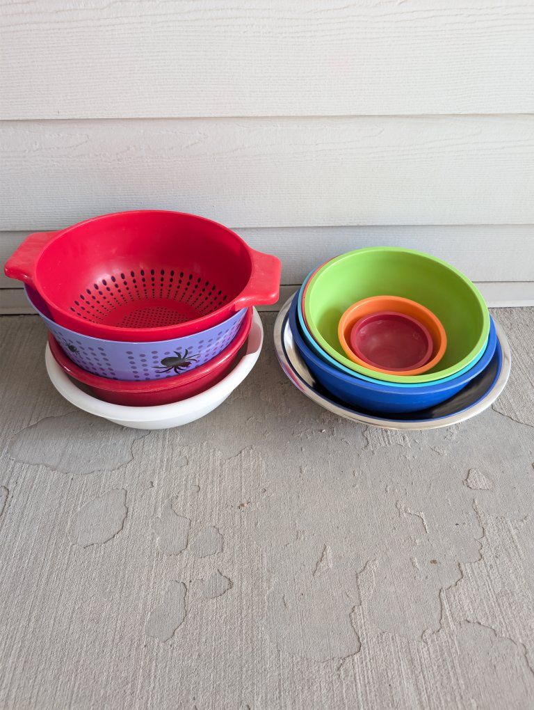 Bulk Kitchen Bowl and Colander Set - 10 Pieces