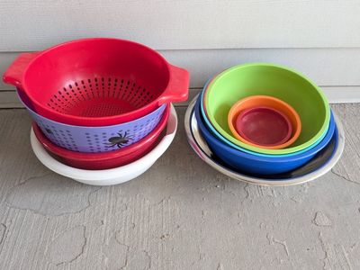 Bulk Kitchen Bowl and Colander Set - 10 Pieces