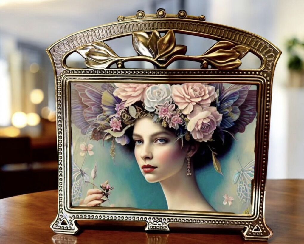 Victorian Art Nouveau Brass Frame 8x8