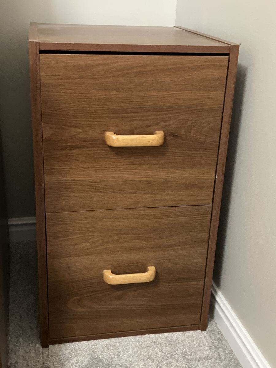 Wooden 2-Drawer Filing Cabinet with Handles