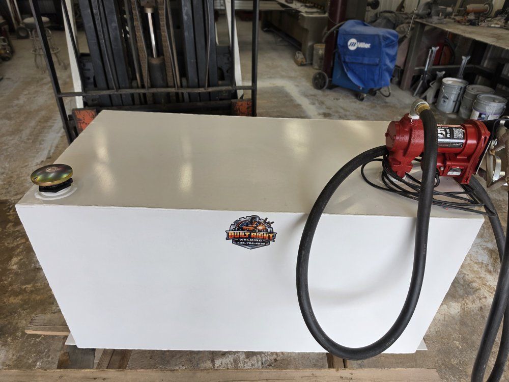 100 gallon Built Right Welding Fuel Transfer Tank with 12V 15 GPM Fill-Rite Pump