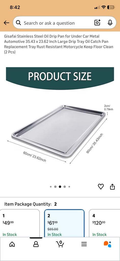 1 Metal Oil Drip Pan