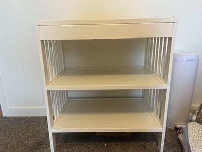 IKEA White Baby Changing Table with 2 Storage Shelves - Excellent Condition