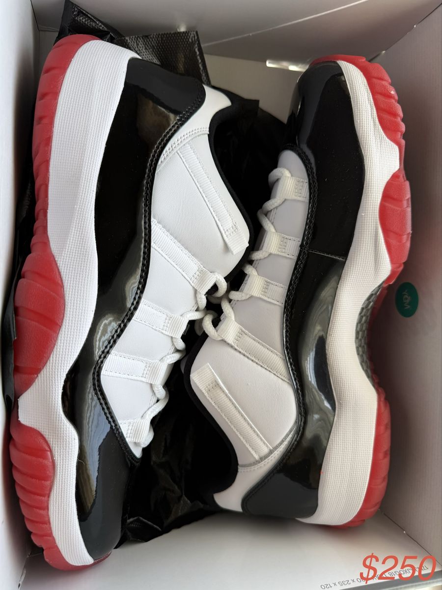 Jordan 11 Retro "Playoff Bred" 2019 White/Black/Red Men's Basketball Shoes