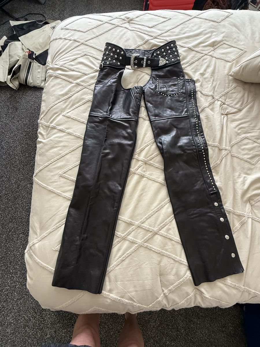 Women's Size 8 - Tribe America Studded Leather Set - Jacket, Vest & Chaps