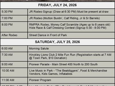 HINCKLEY PIONEER DAYS CELEBRATION