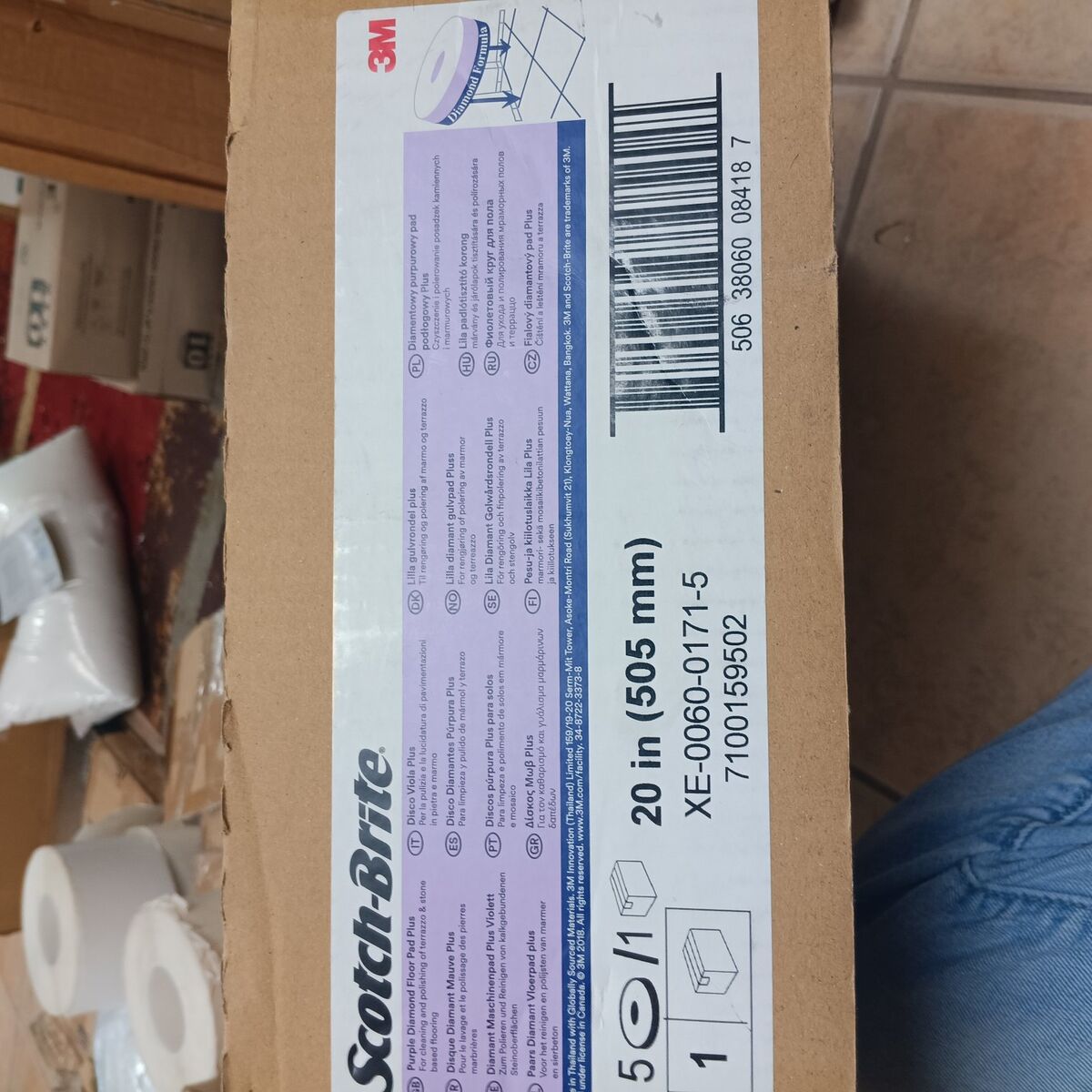 3M 23894 Diamond Floor Pads, 20-Inch Diameter, Pur