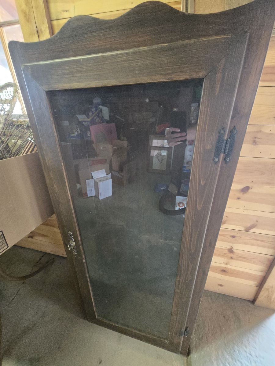 Wooden Cabinet with Glass Door