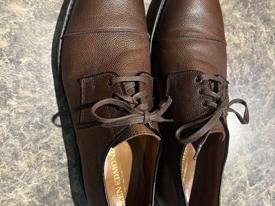 Allen Edmonds Sz 11.5 D Port Washington Tate Pebbled Leather Derby Dress Shoes excellent condition