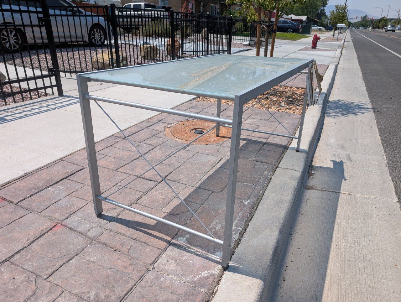 Modern Glass and Steel table