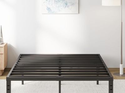 Heavy-Duty Platform Bed Frame With Headboard -$50