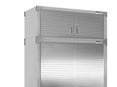 Seville Classics UltraHD 2-Piece 90.5"H x 48” W x 24” D Storage Cabinet Set - Steel Garage Organizer , Graphite Color