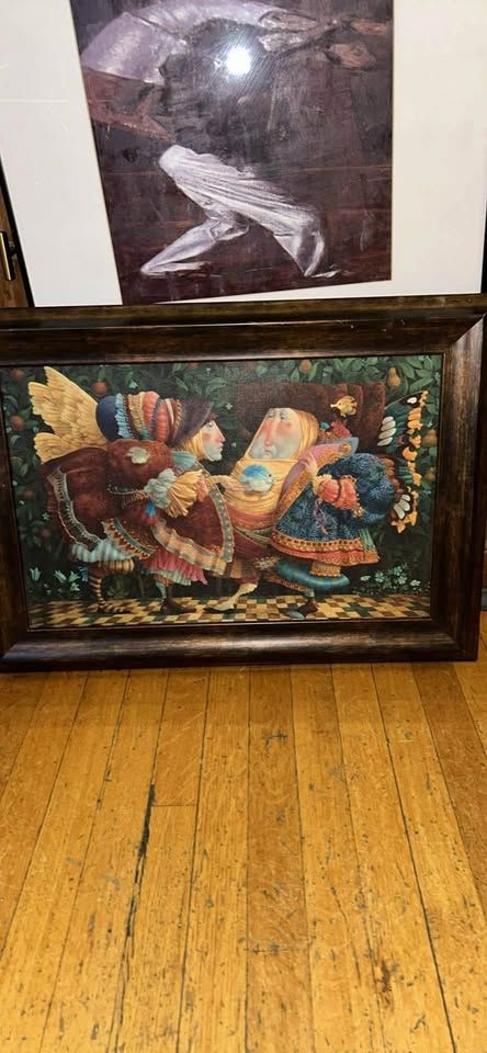James C. Christensen. "Question Around the fish" Print on canvas. 19x12.5 inches. Fairly Tail Art. Great for Children's Room