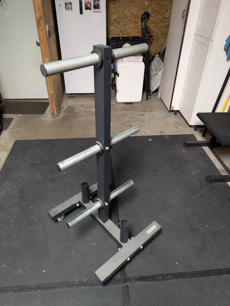 Dual Olympic Bar & Bumper Plate Tree, CFF Strength, Wheeled