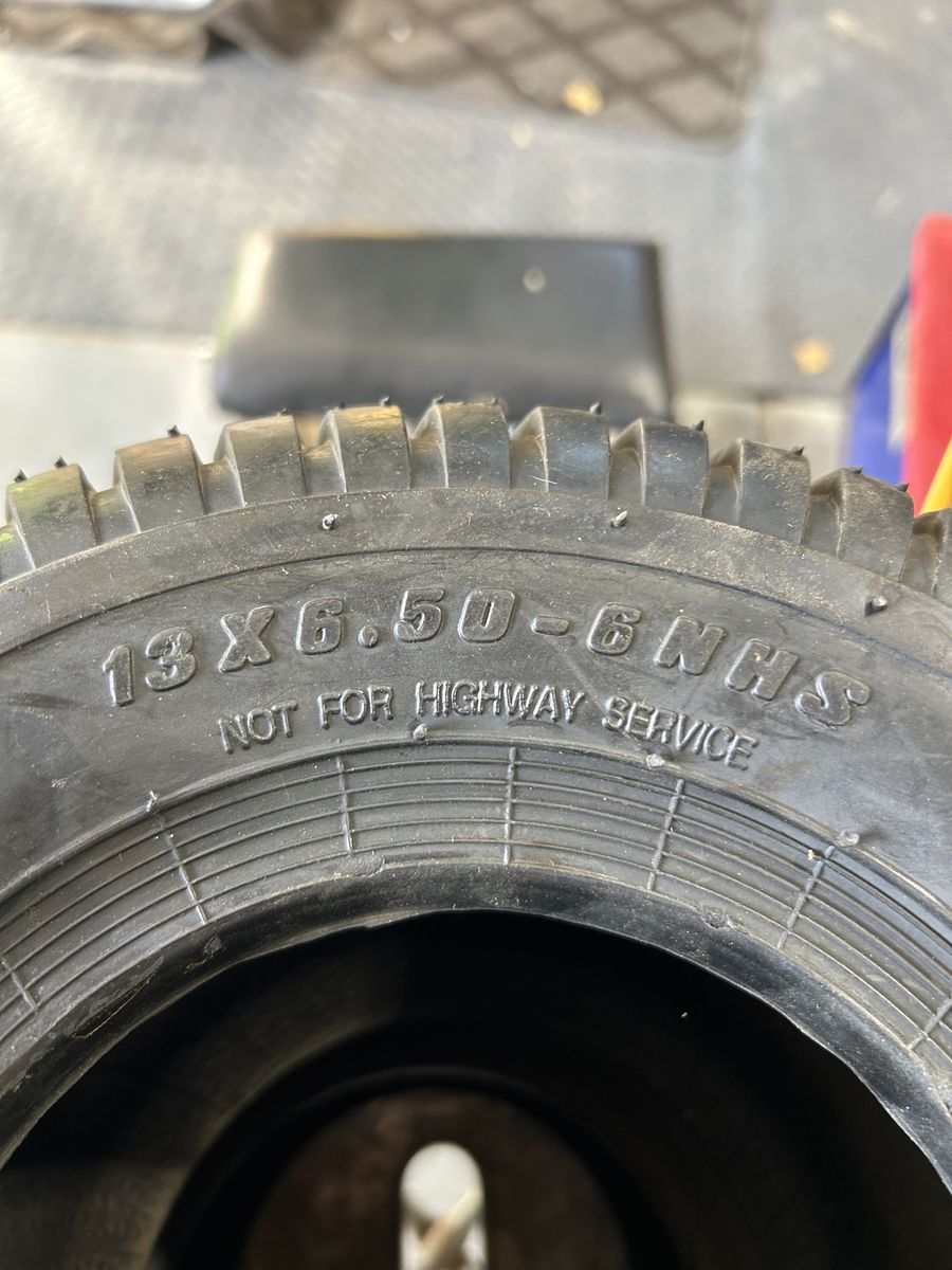 Pair of 13x6.50-6 Lawn Mower / Garden Equipment Tires