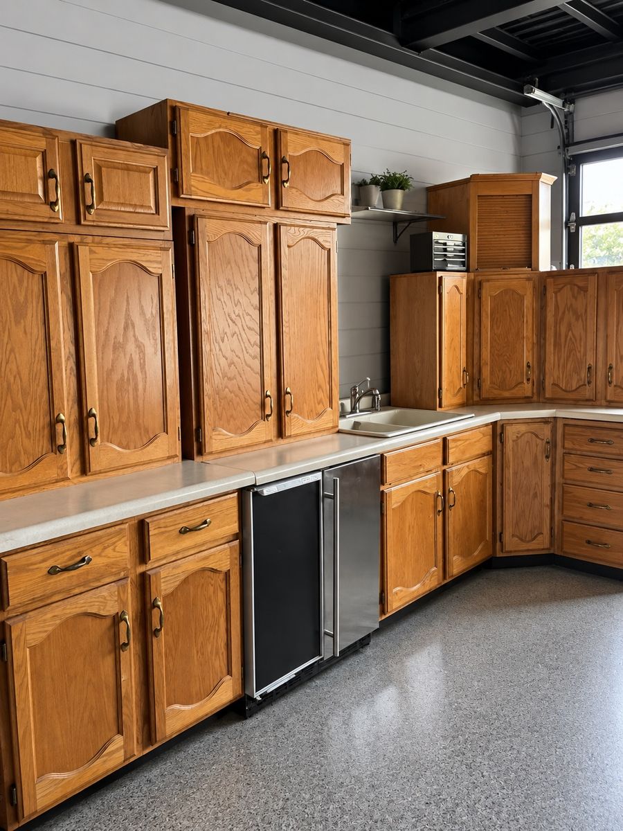 FRIDAY SALE - Cabinets Honey Oak Kitchen Complete Cabinets – Upper & Lower Cabinets
