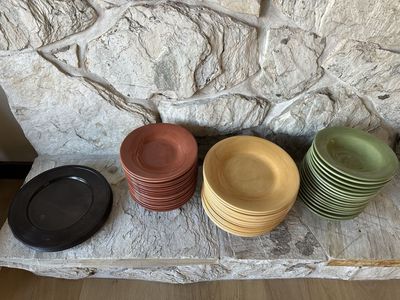 Pottery Barn Sausalito Ceramic Dinner Plates & Bowls - Set of 16 Multi-Color