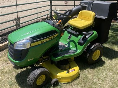 John Deere E110 riding lawn tractor
