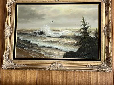 Stunning oil sea scape by Frederick Fenton