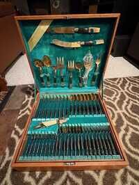 Vintage Cutlery Set in Wooden Case