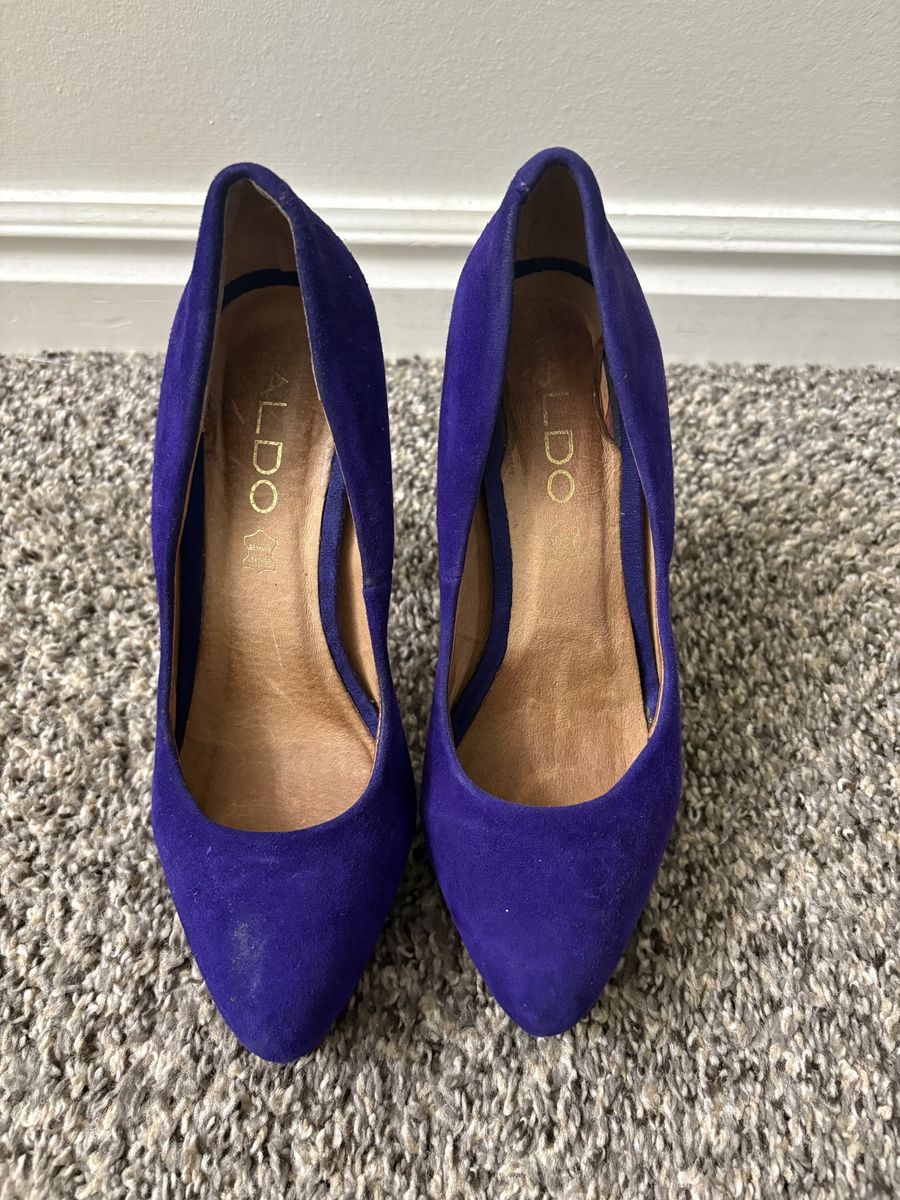 ALDO Women's Purple Suede Platform Heels - Size 5.5 - Light Wear