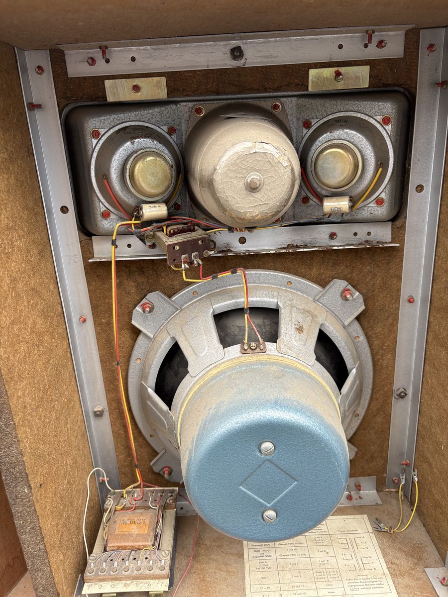 Pair of rare vintage 1950’s/1960’s Isophon loudspeakers. German made.  woofers crossovers and tweeter arrays