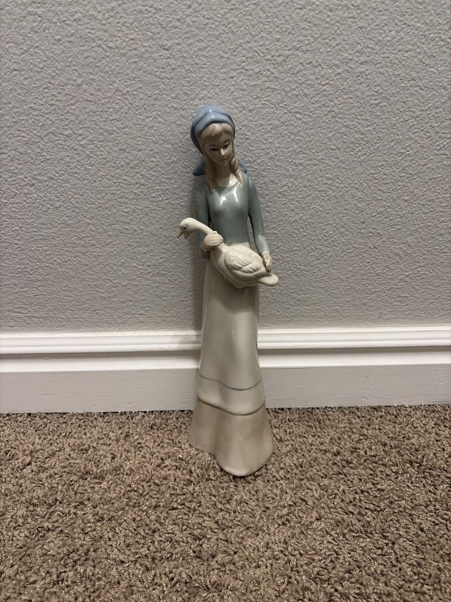 Vintage Lladro Girl with Goose Figurine #4503 - Hand Painted Porcelain Collectible