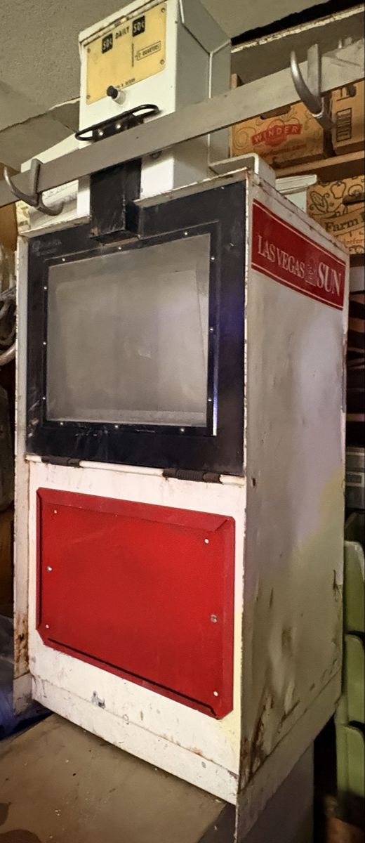 Vintage Las Vegas Sun Newspaper Vending Machine - Original 50 Cent Model
