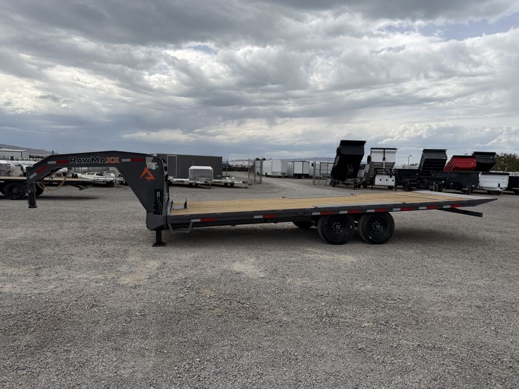2026 RawMaxx 8.5x24 DTX Deckover Gooseneck Flatbed Tilt Trailer