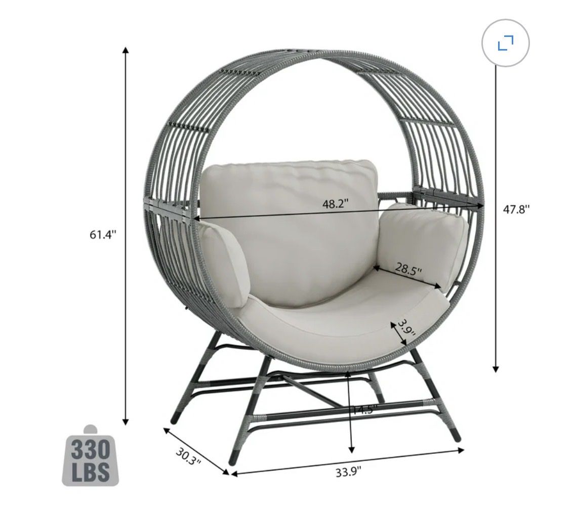 Wicker round egg chair