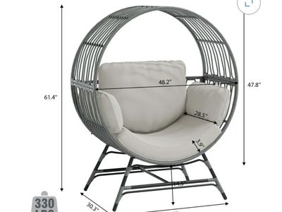 Wicker round egg chair