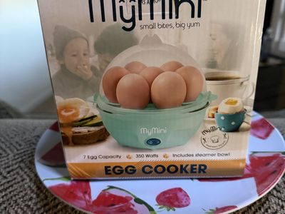 MyMini Egg Cooker 7 Egg Capacity 350W Electric Steamer, Scrambler & Poacher