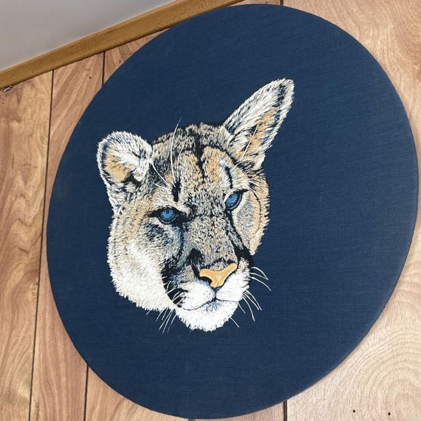Mountain Lion Canvas Medallion Wallhanging