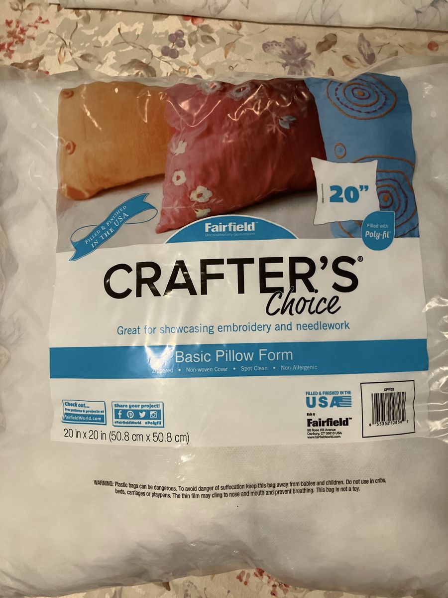 Fairfield Crafter's Choice Basic Pillow Form 20" x 20" White