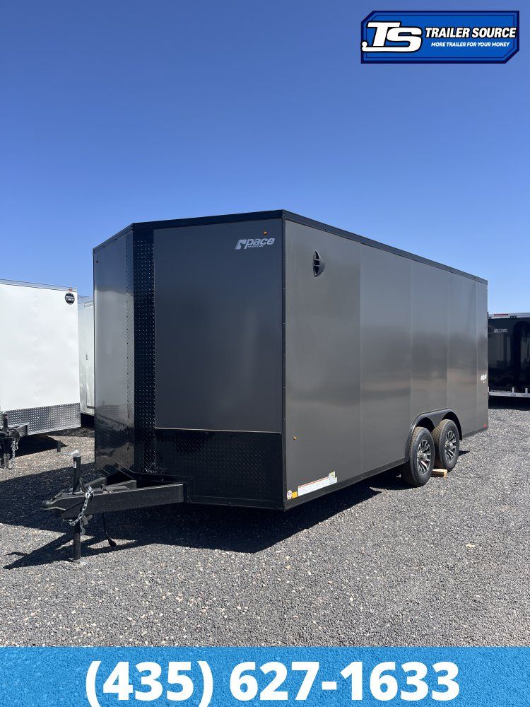 8.5x18 Pace American Outback DLX Enclosed Cargo Trailer - 7'0" Interior - 10K GVWR - .080 PolyCor, Alloy Wheels, Barlock on