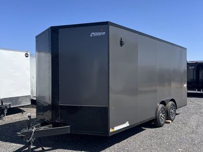 8.5x18 Pace American Outback DLX Enclosed Cargo Trailer - 7'0" Interior - 10K GVWR - .080 PolyCor, Alloy Wheels, Barlock on